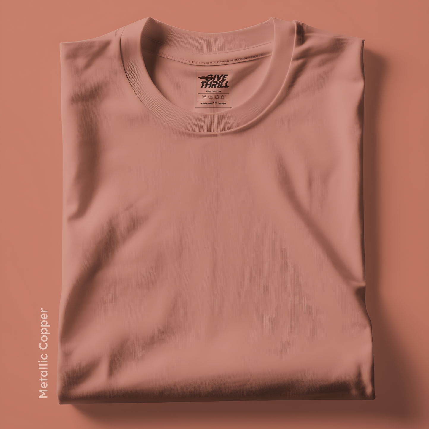 Crew Neck Solid Colour T-Shirts - Earthy Elegance Collection